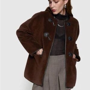 Rebecca Minkoff Shearling Toggle Jacket
